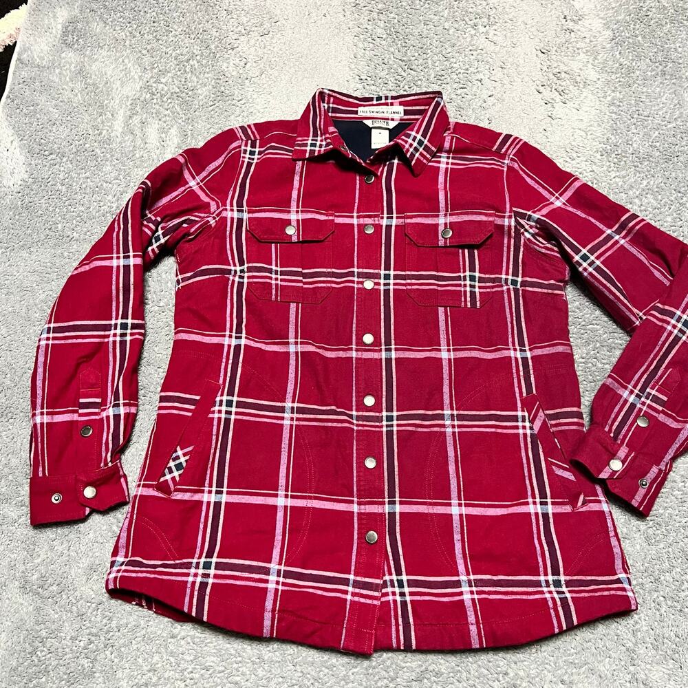 Duluth Fleece Lined Flannel Shirt Womens Medium Free Swingin Snap Shacket